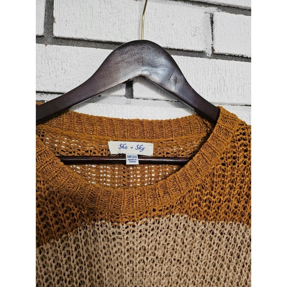 She + Sky One Size Earth Tone Sweater - Picture 2 of 3